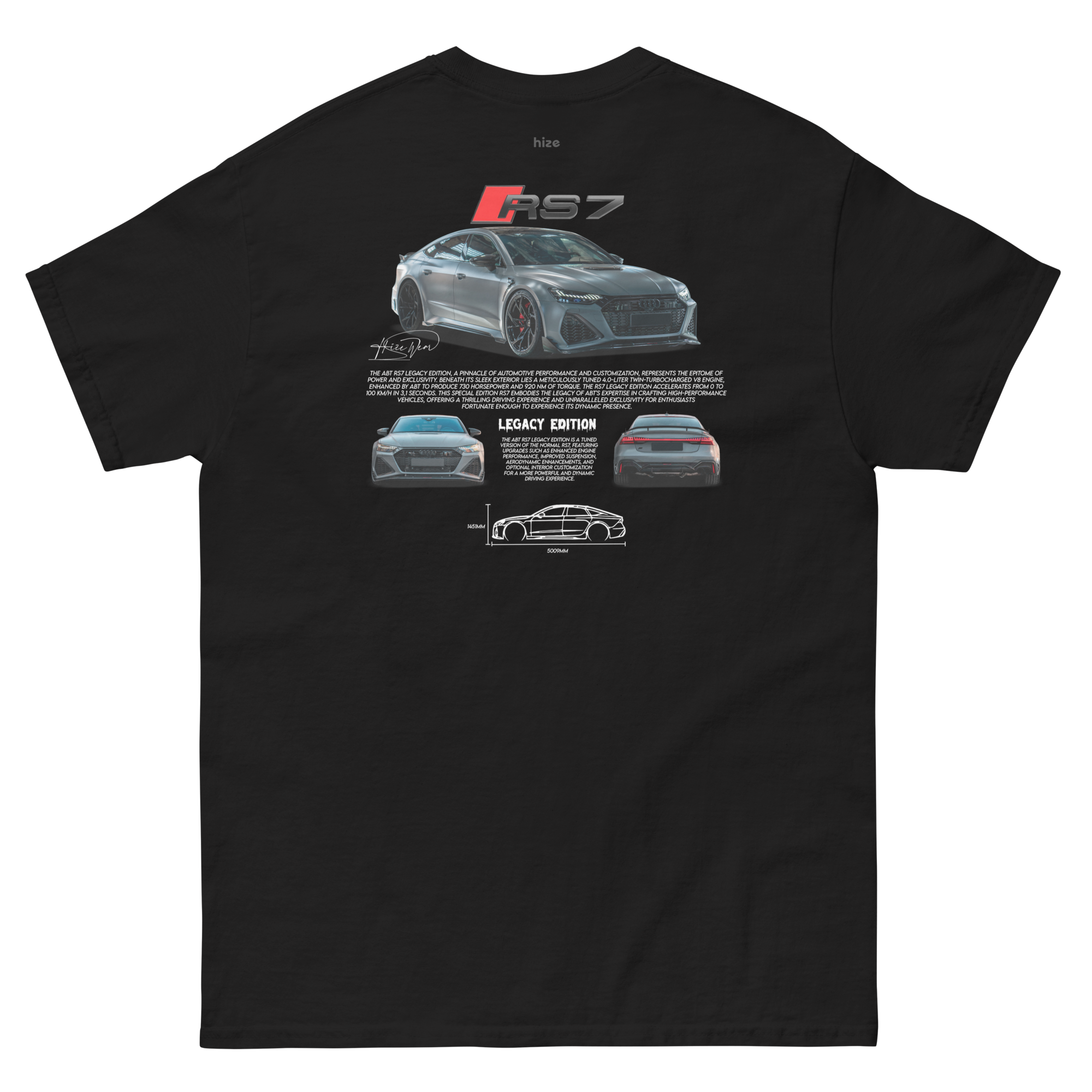 AUDI RS 7 T-shirt - Black Back