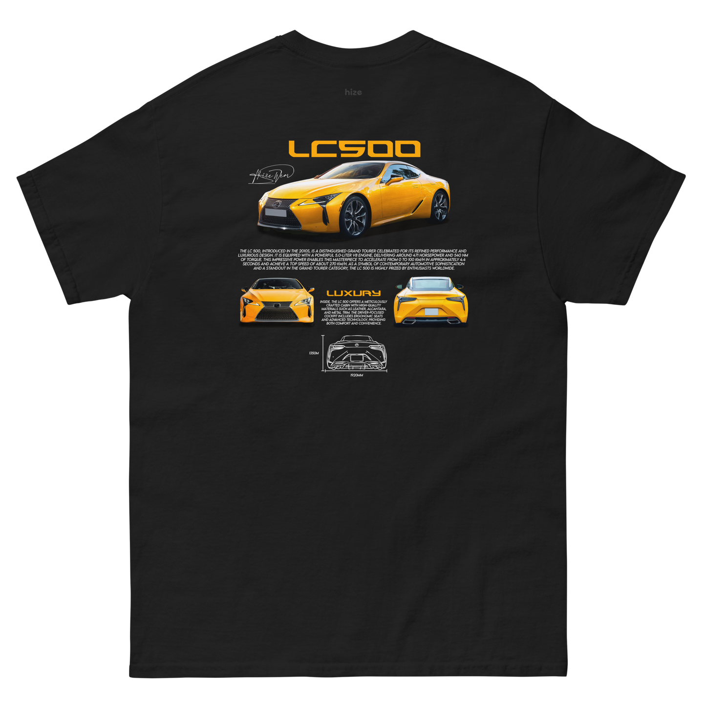 Lexus LC500 T-shirt - Black Back View