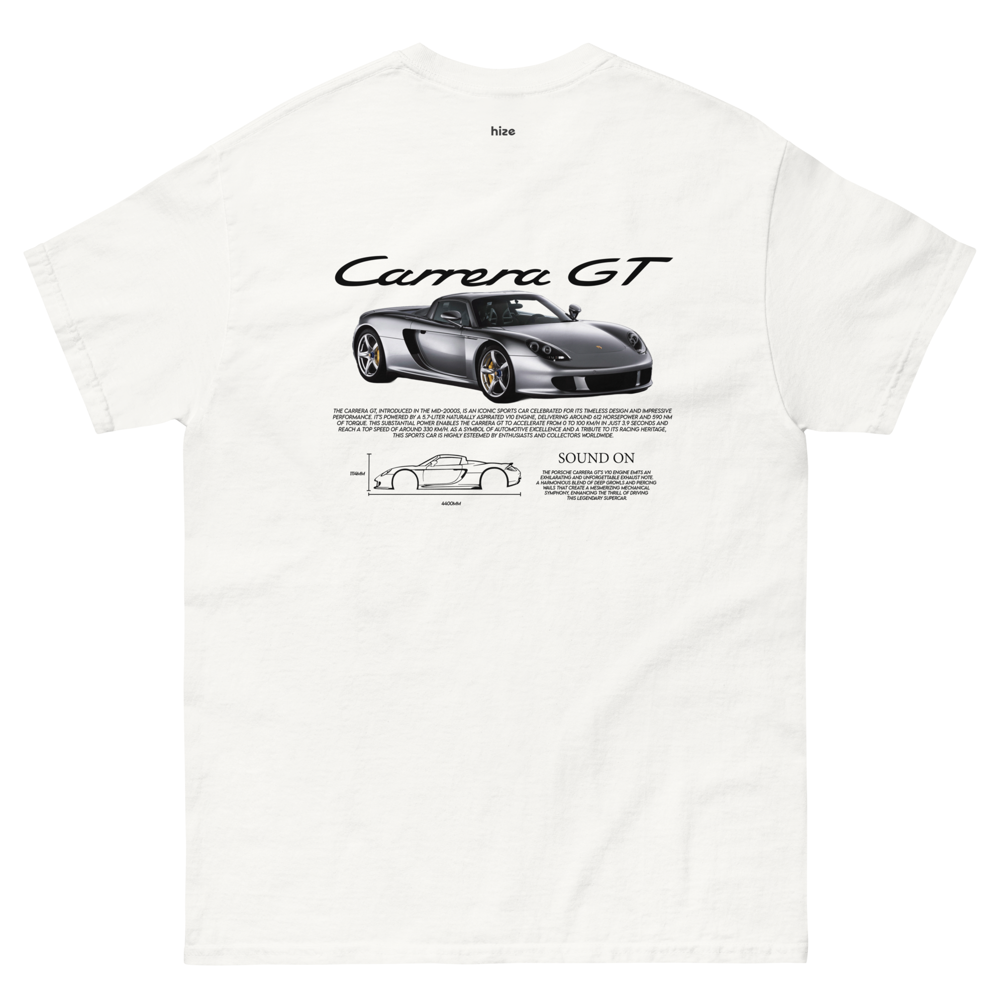 Porsche Carrera GT T-shirt - White Back View