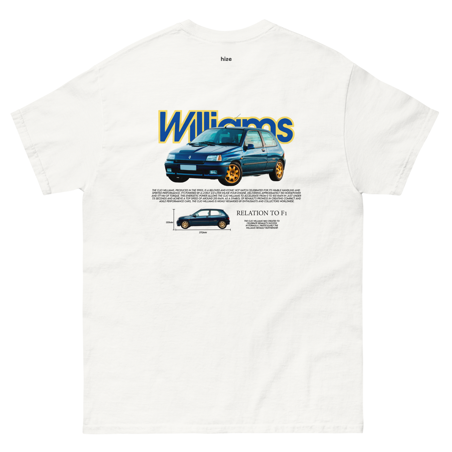 Renault Clio Williams T-shirt - White Back