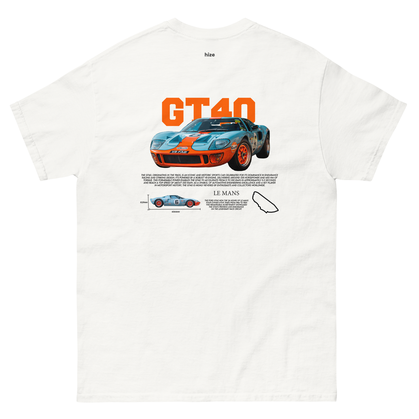 Ford GT40 T-shirt - White Back