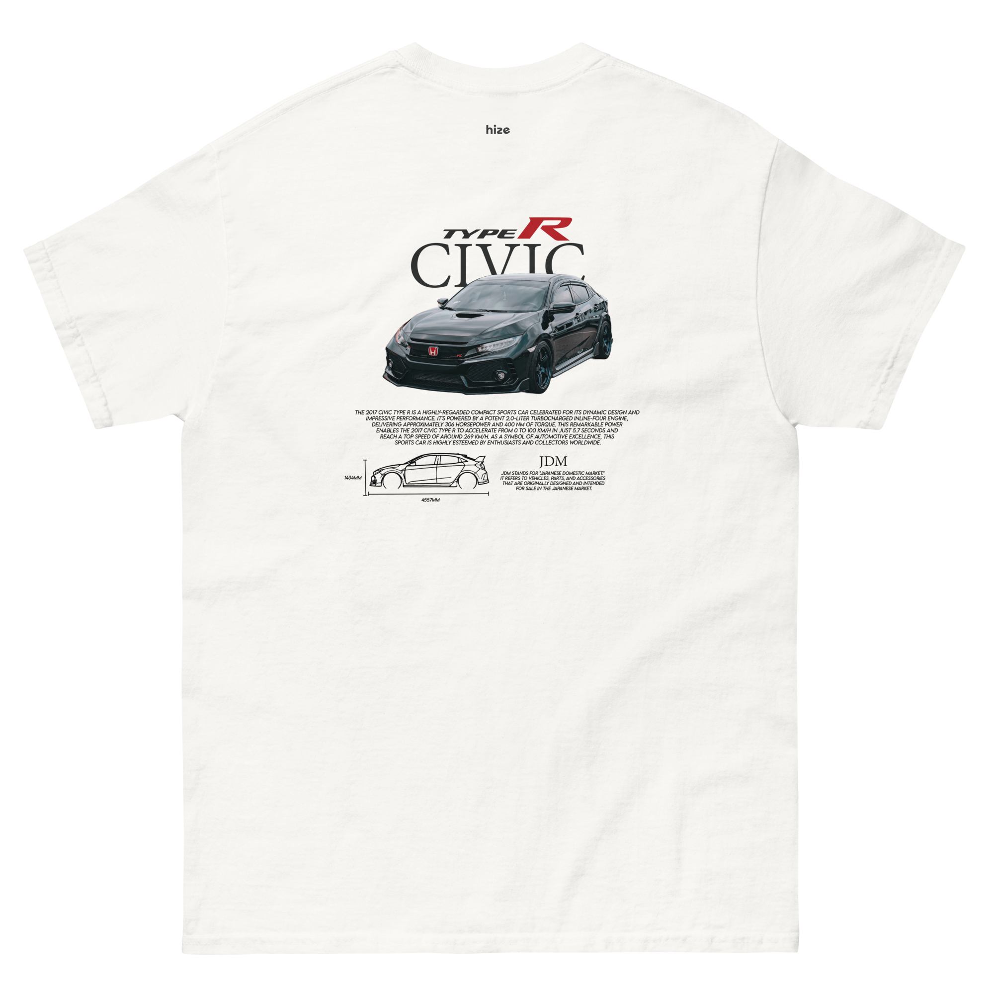 Honda Civic Type R T-shirt - White Back