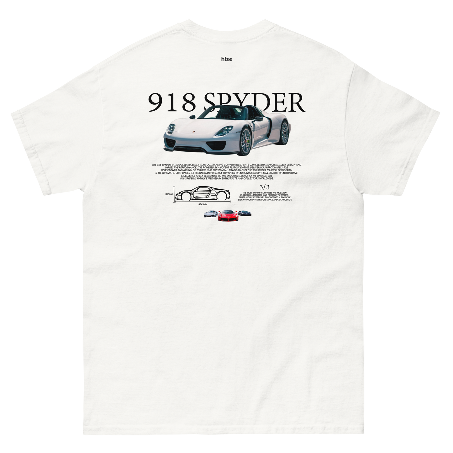 918 Spyder T-shirt  Stylish Apparel for Car Enthusiasts – apexero.