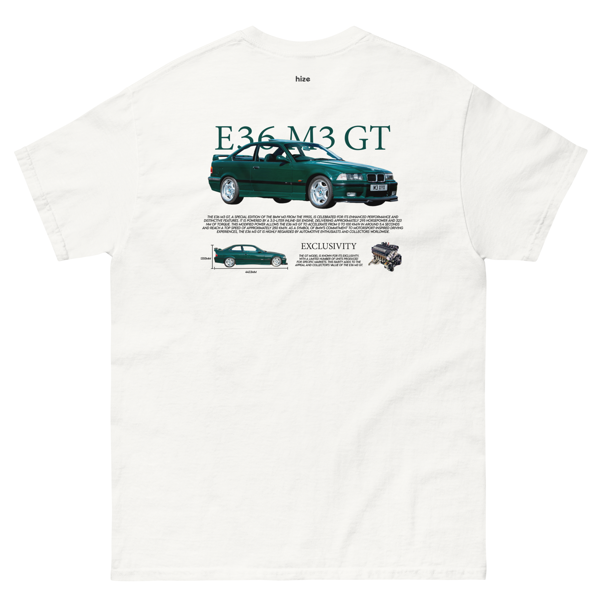 BMW M3 E36 T-shirt - White Back