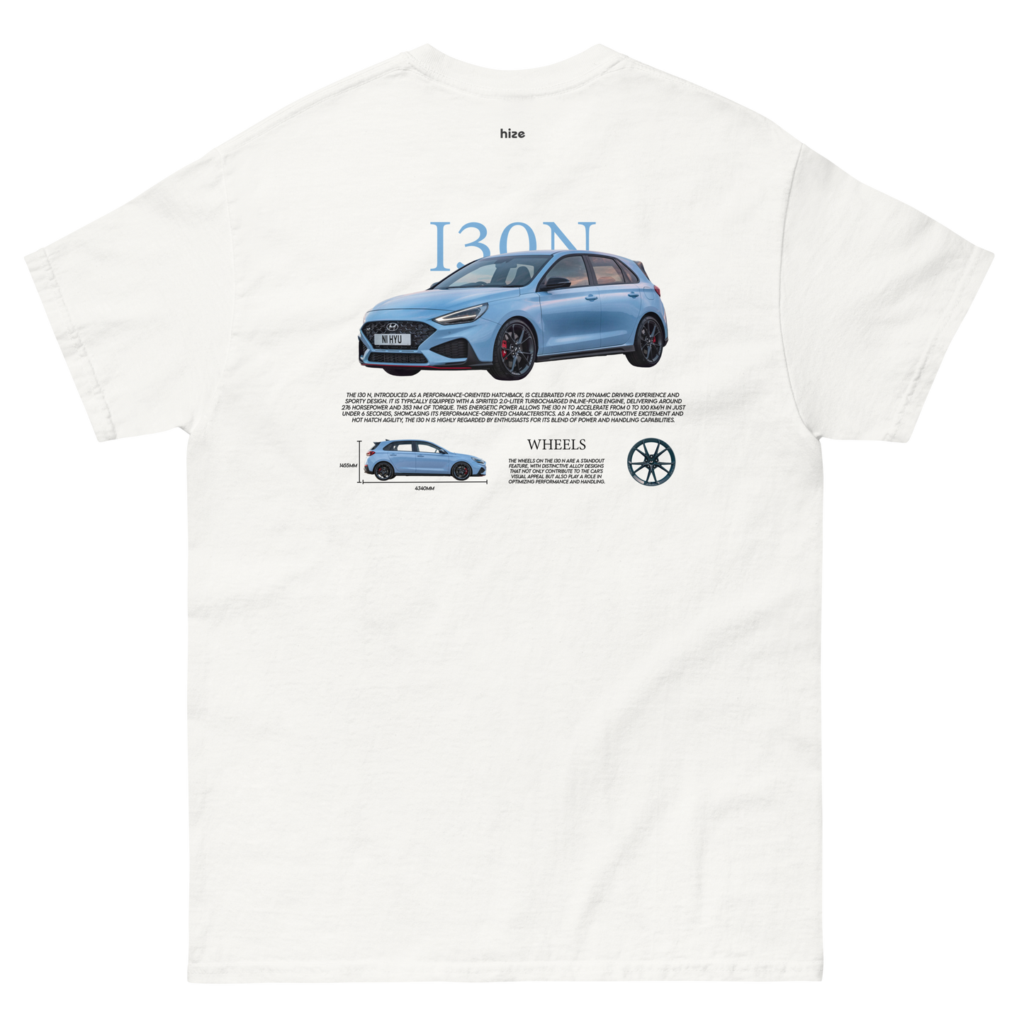 Hyundai i30n T-shirt - White Back