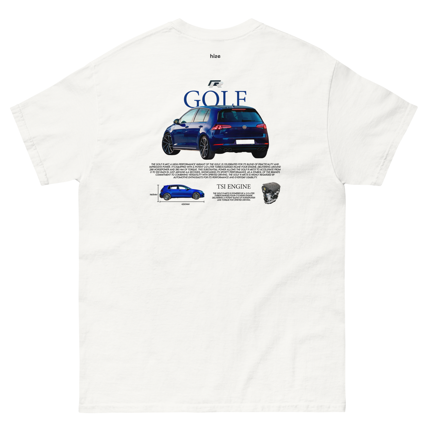 Volkswagen Golf R T-shirt - White Back