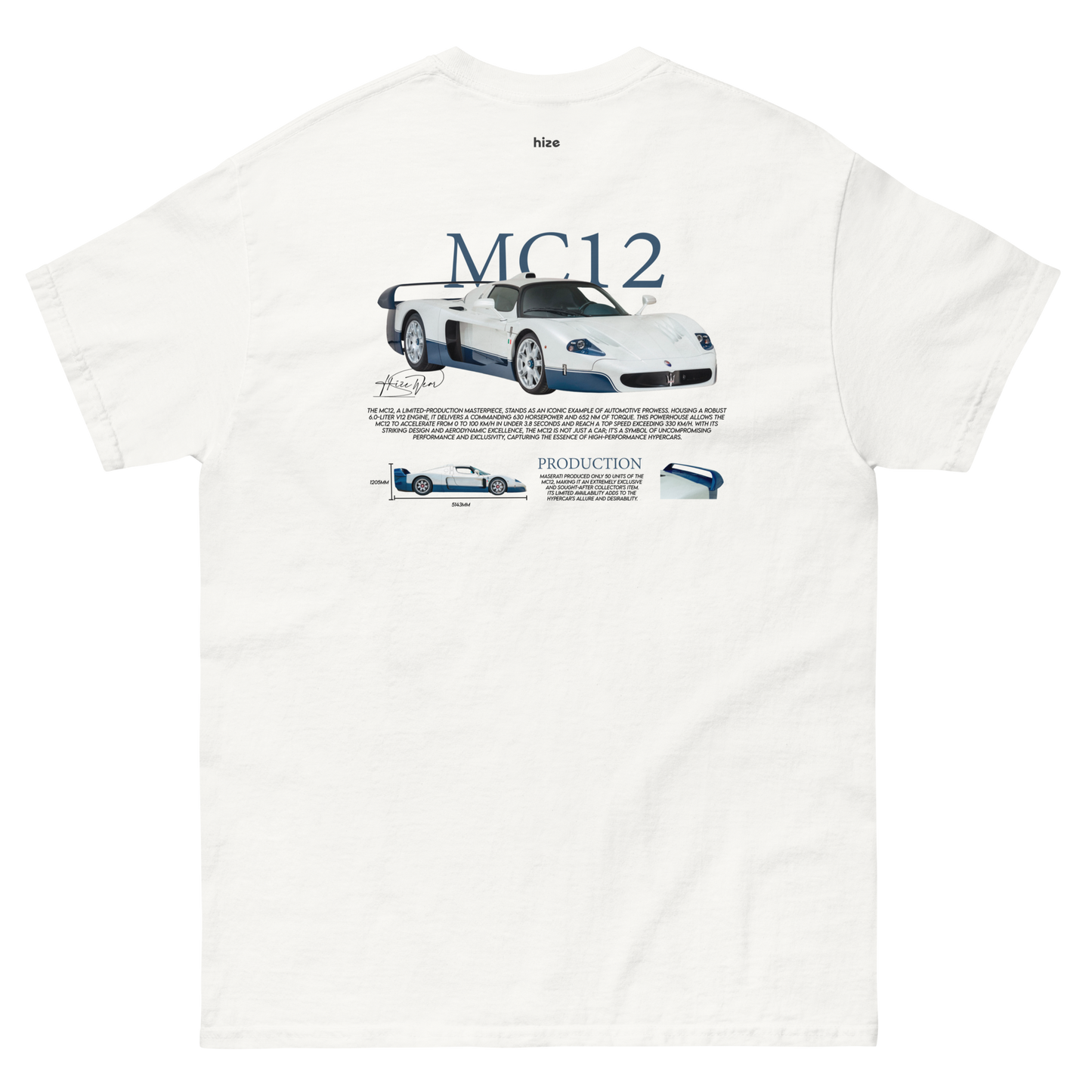 Maserati MC12 T-shirt - White Back View