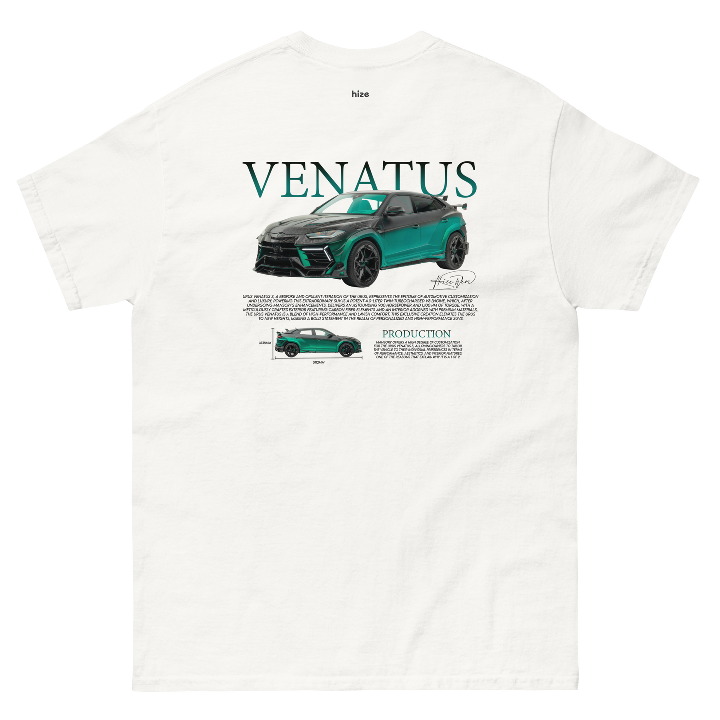Lamborghini Urus Venatus S Mansory T-shirt - White Back View