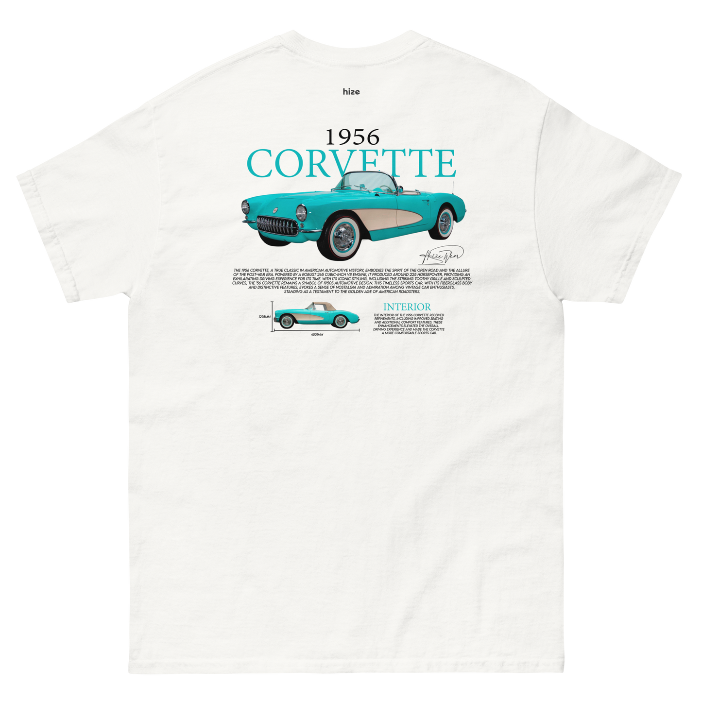 Corvette C1 Hoodie - White Back View