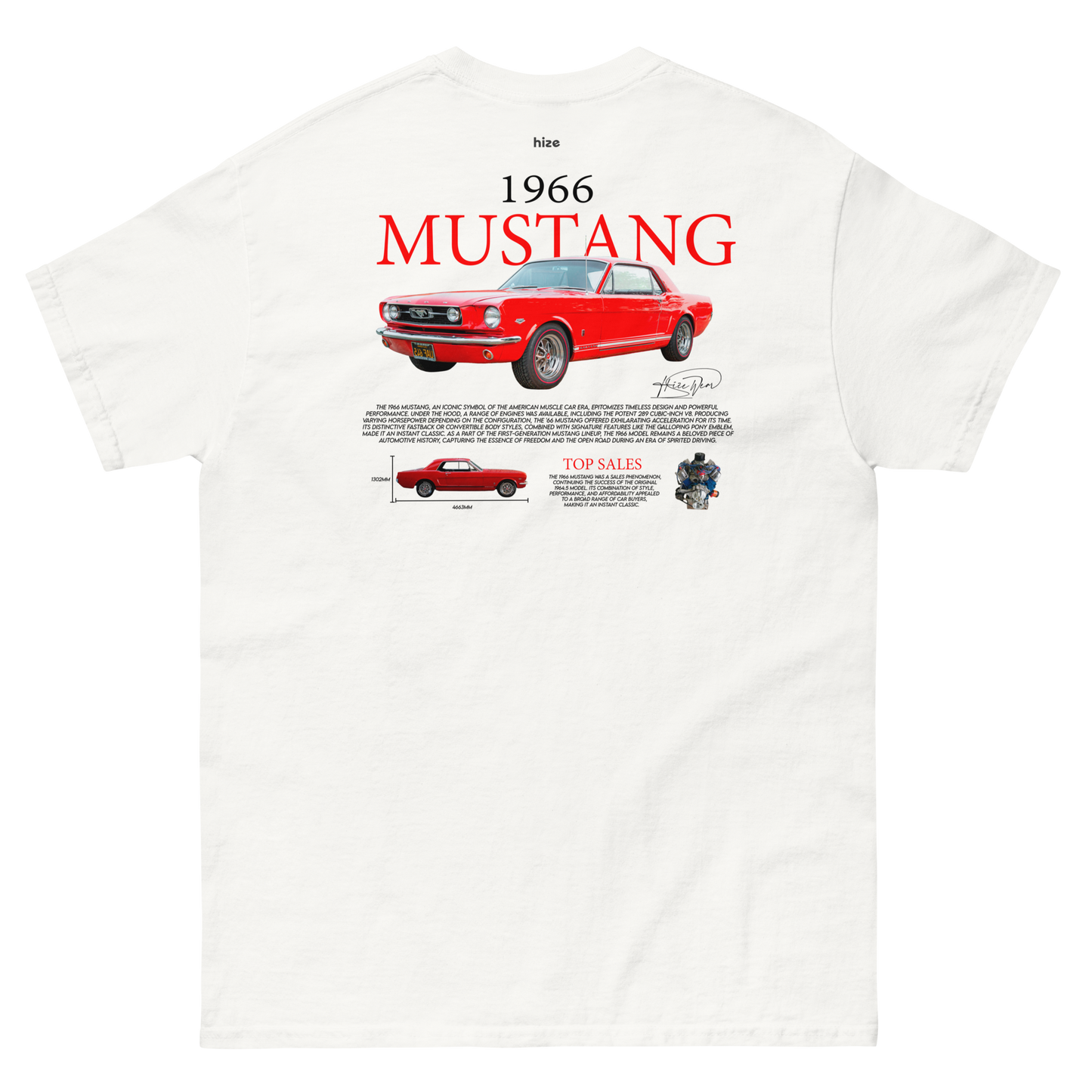 Ford Mustang Coupé 289 T-shirt - White Back View