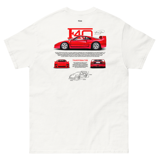 Ferrari F40 T-shirt - White Back
