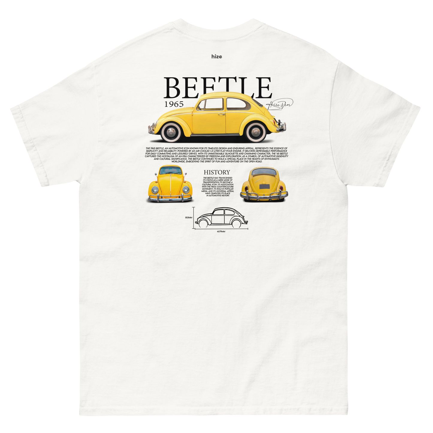 Volkswagen Beetle T-shirt - White Back View