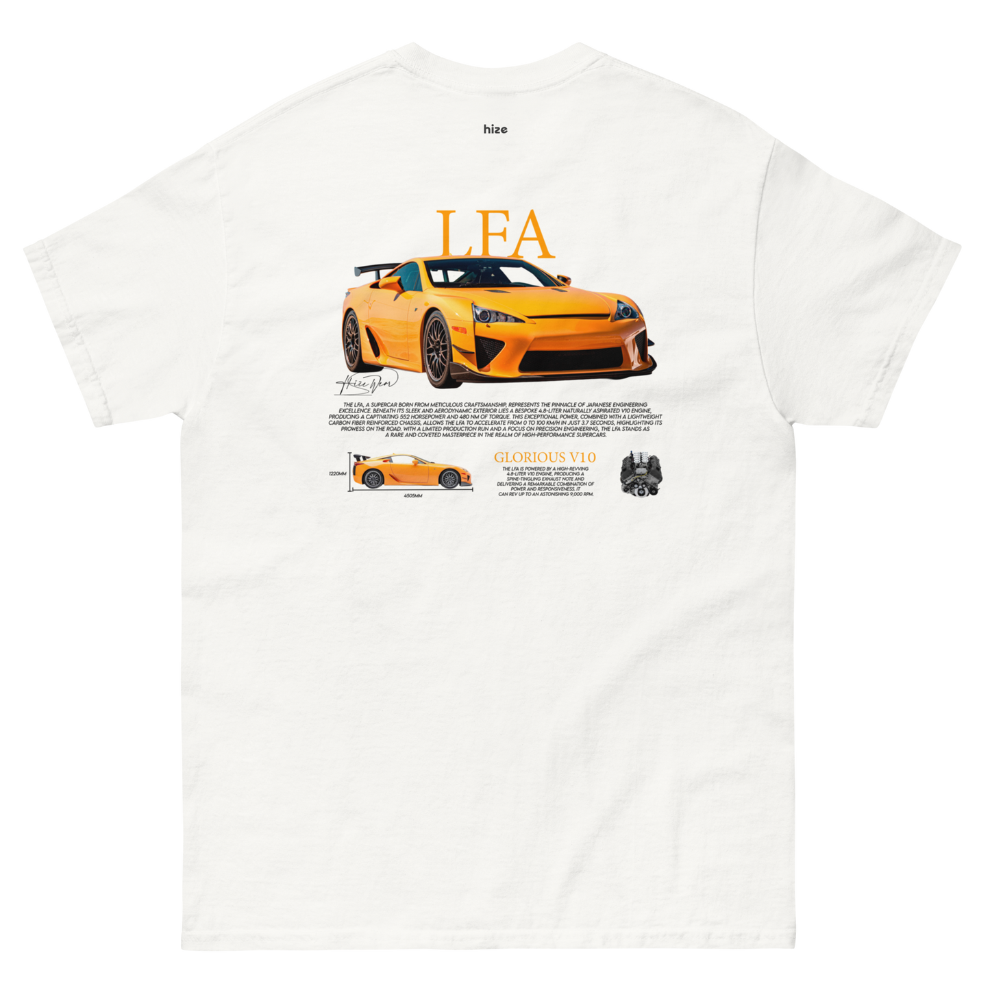 Lexus LFA T-shirt - White Back