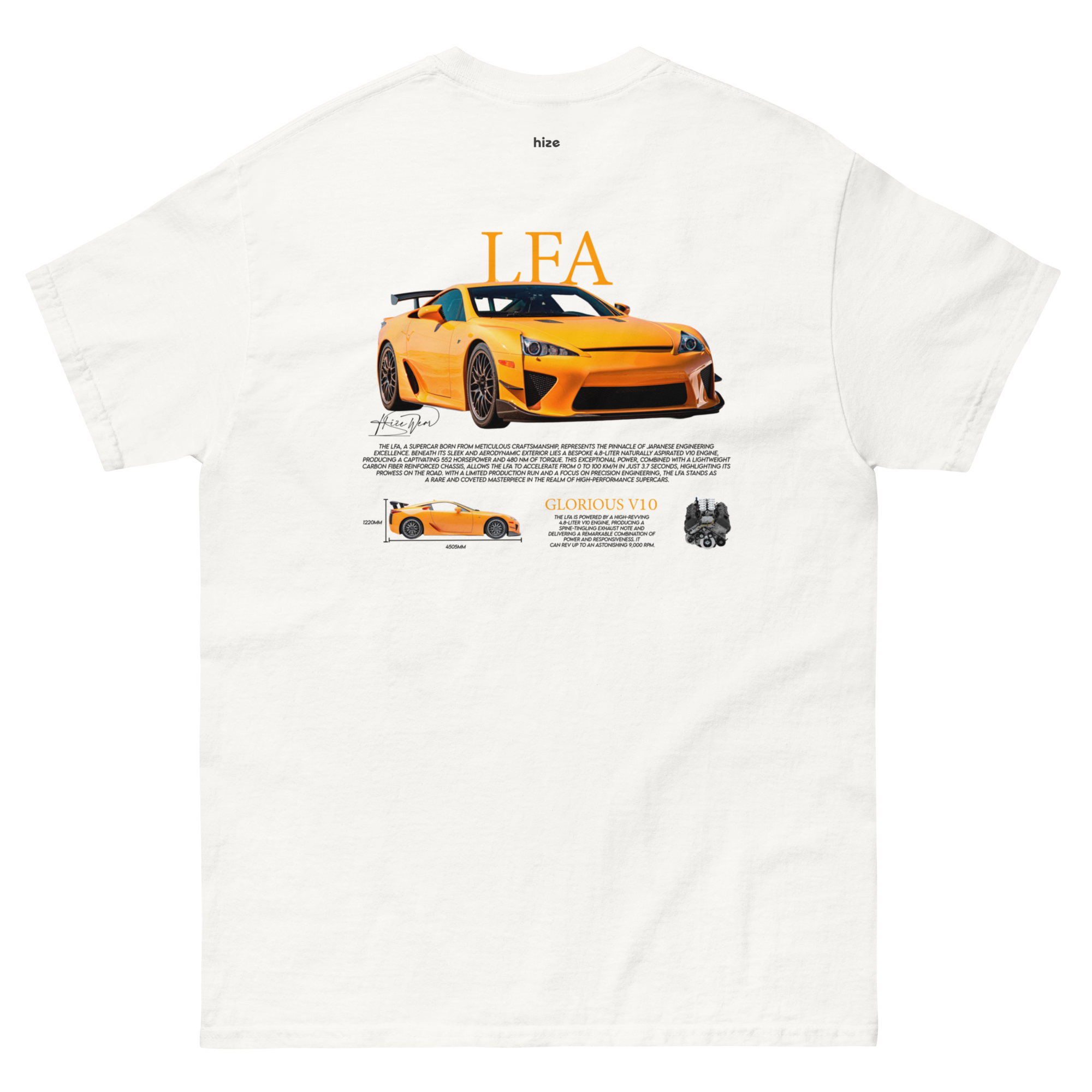 Lexus LFA T-shirt - White Back