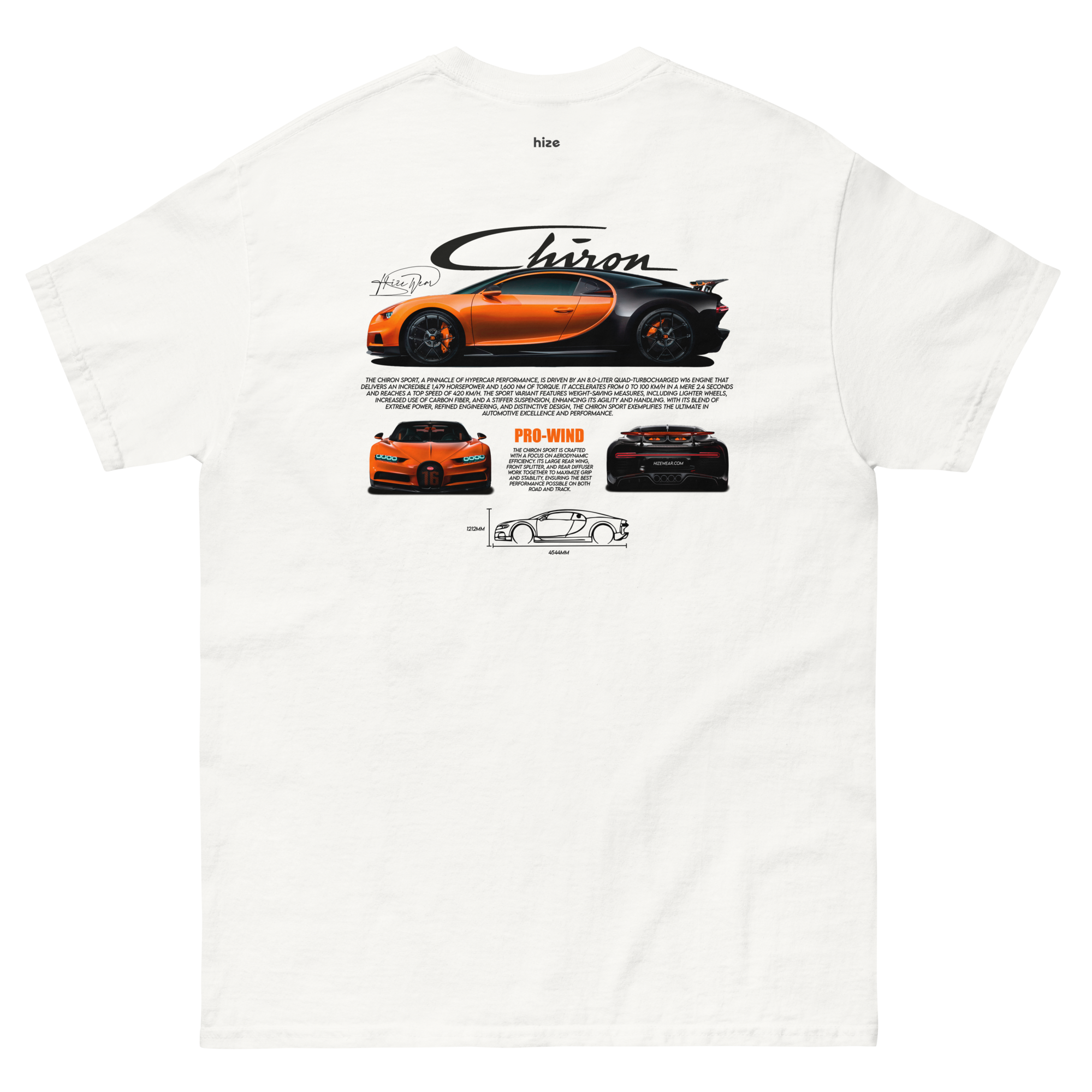 Bugatti Chiron Sport T-shirt - White Back