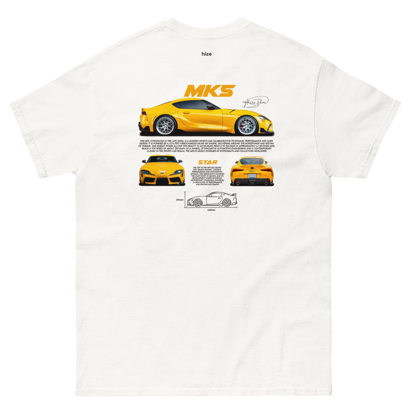 Toyota Supra MK-5 T-shirt - White Back