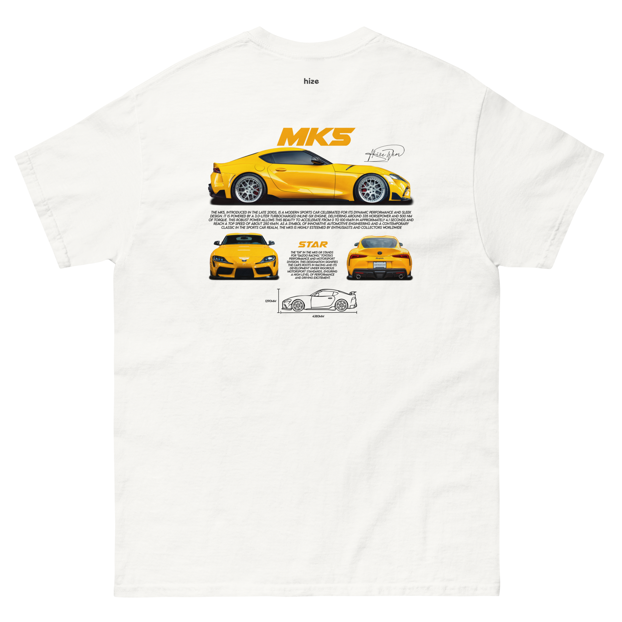 Toyota Supra MK-5 T-shirt - White Back