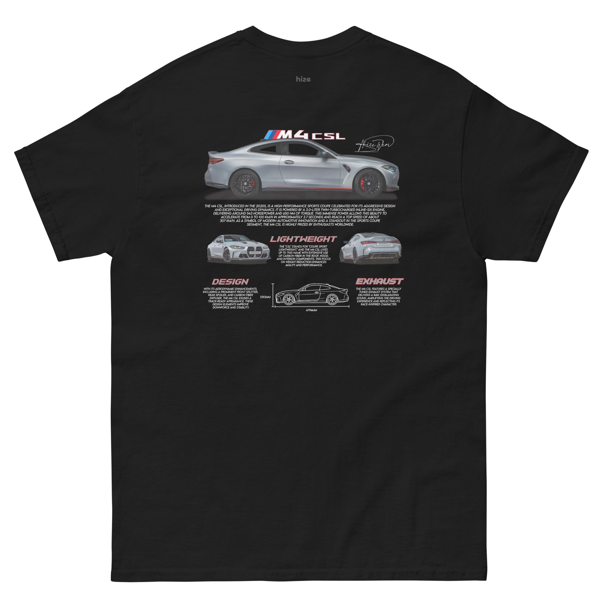 BMW M4 CSL T-shirt - Black Back