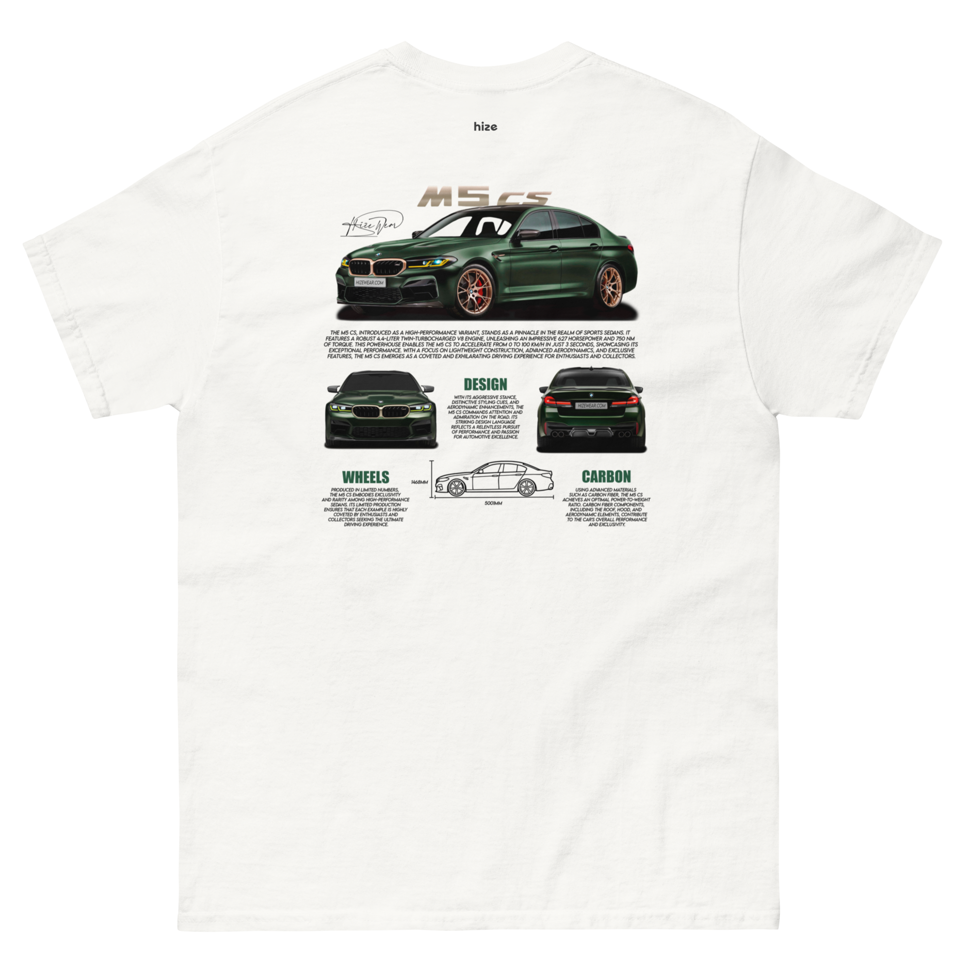 BMW M5 CS T-shirt | White Back
