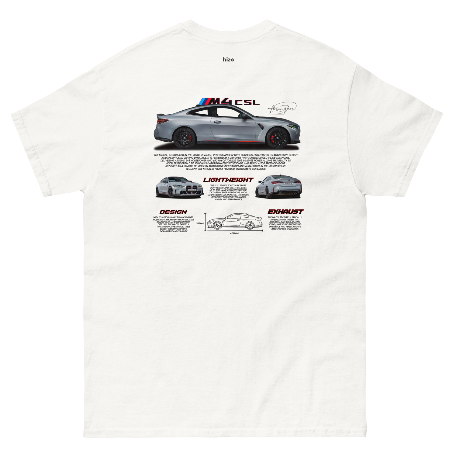 BMW M4 CSL T-shirt - White Back