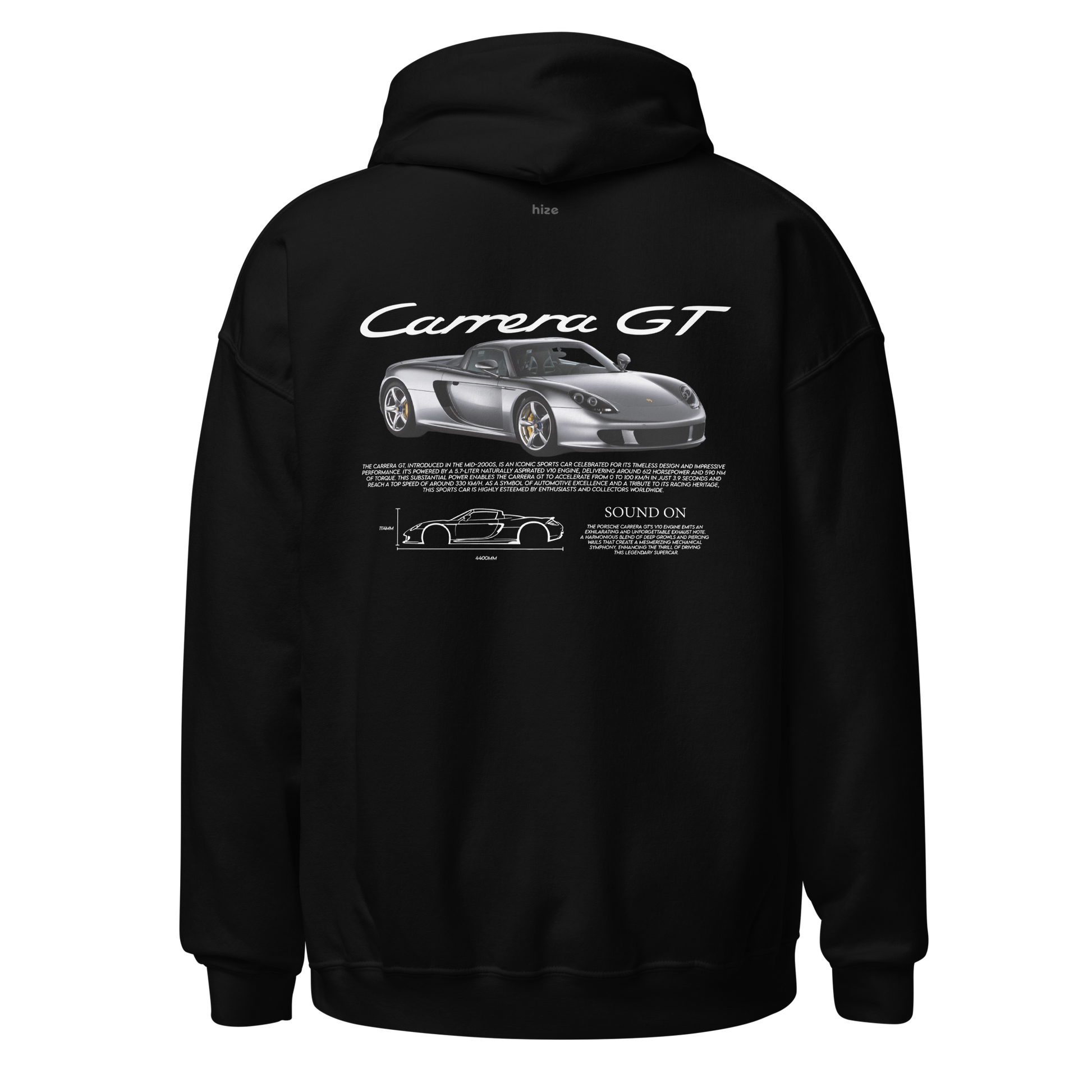 Porsche Carrera GT Hoodie - Black Back View