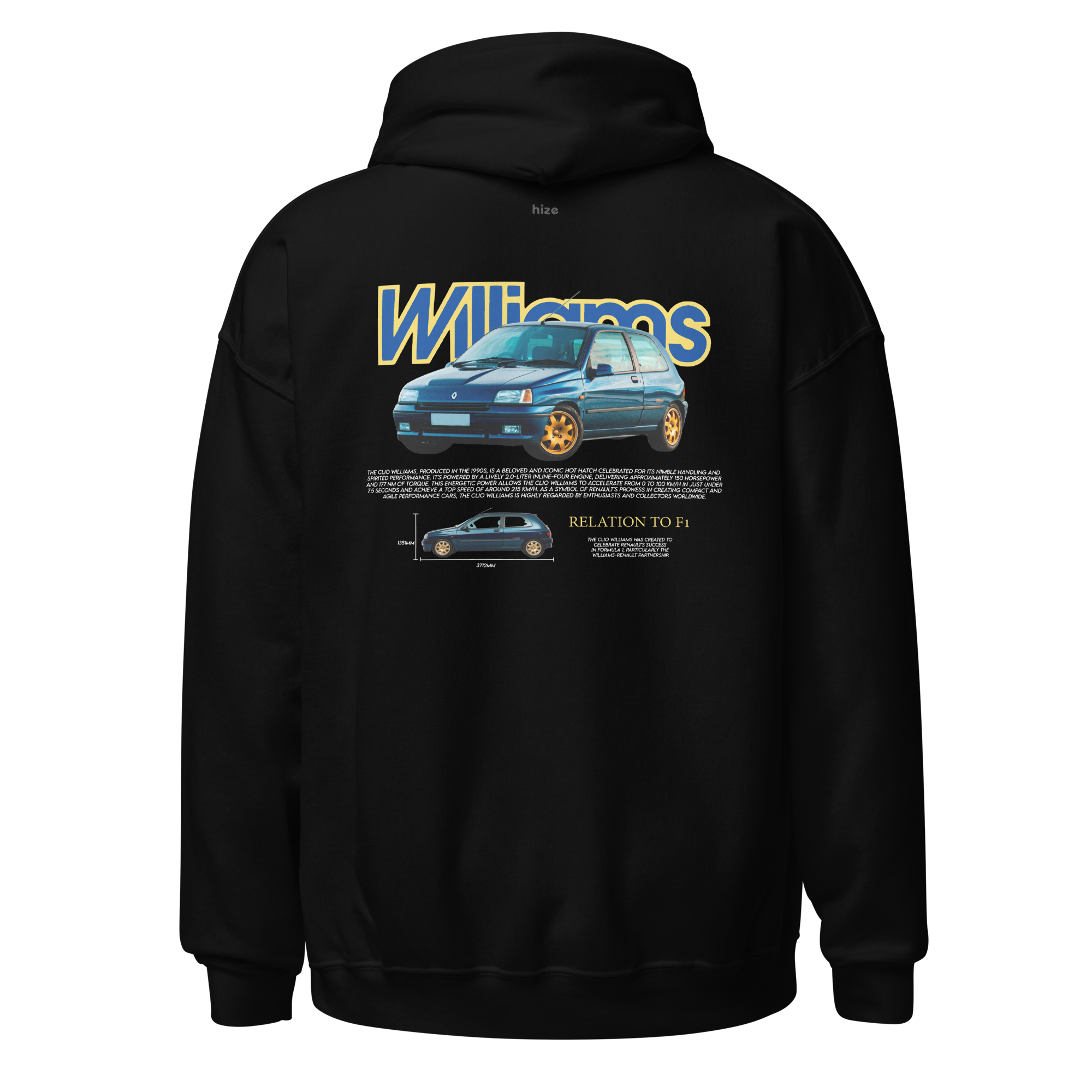 Renault Clio Williams Hoodie - Black Back