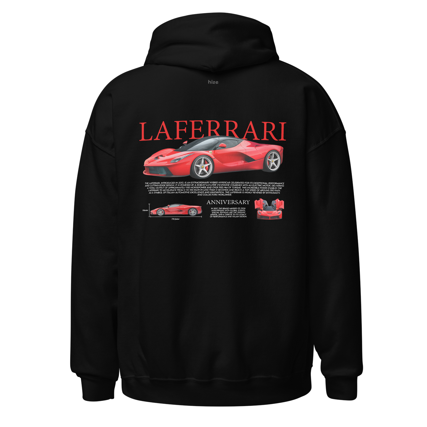 Ferrari LaFerrari Hoodie - Black Back View