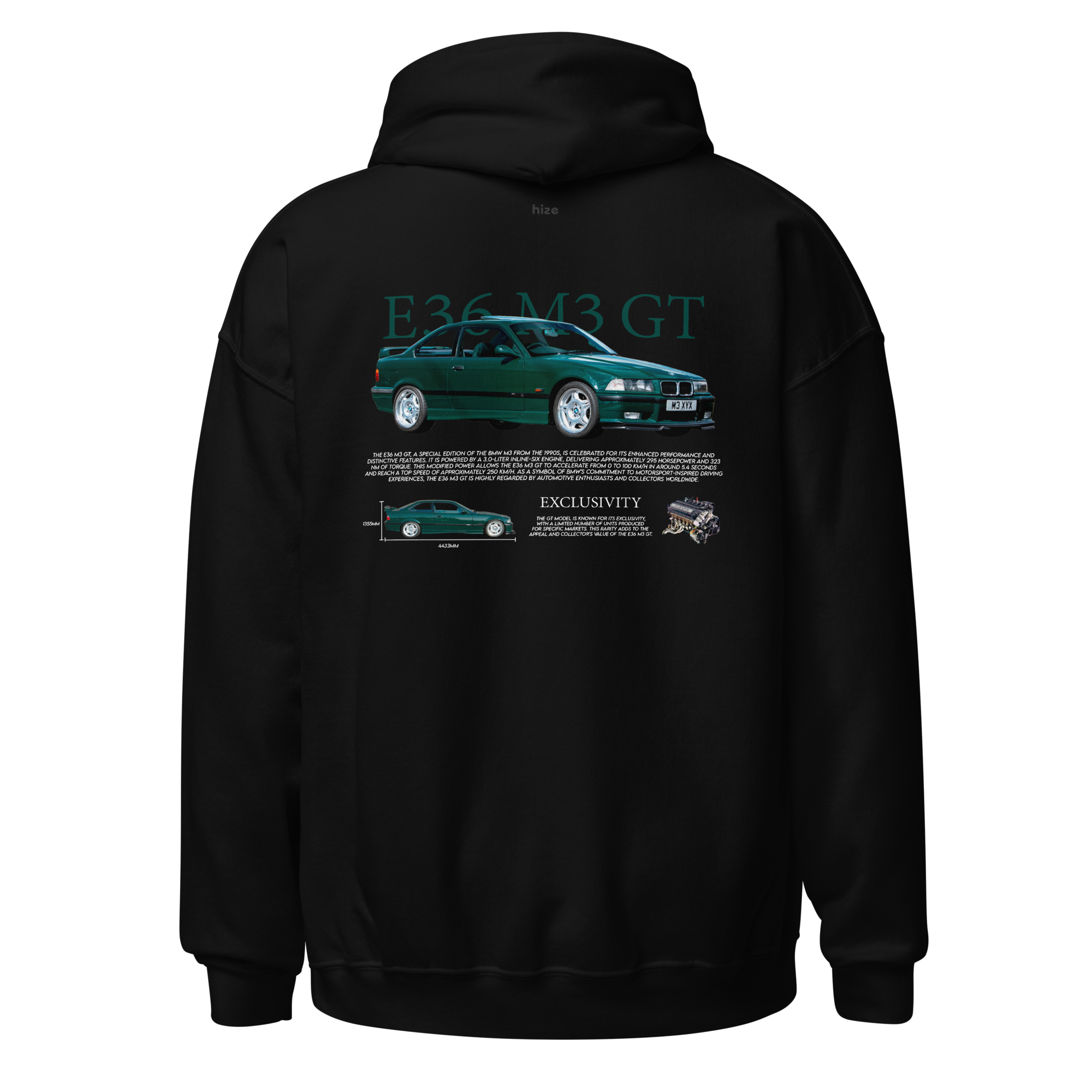 BMW M3 E36 Hoodie - Black Back