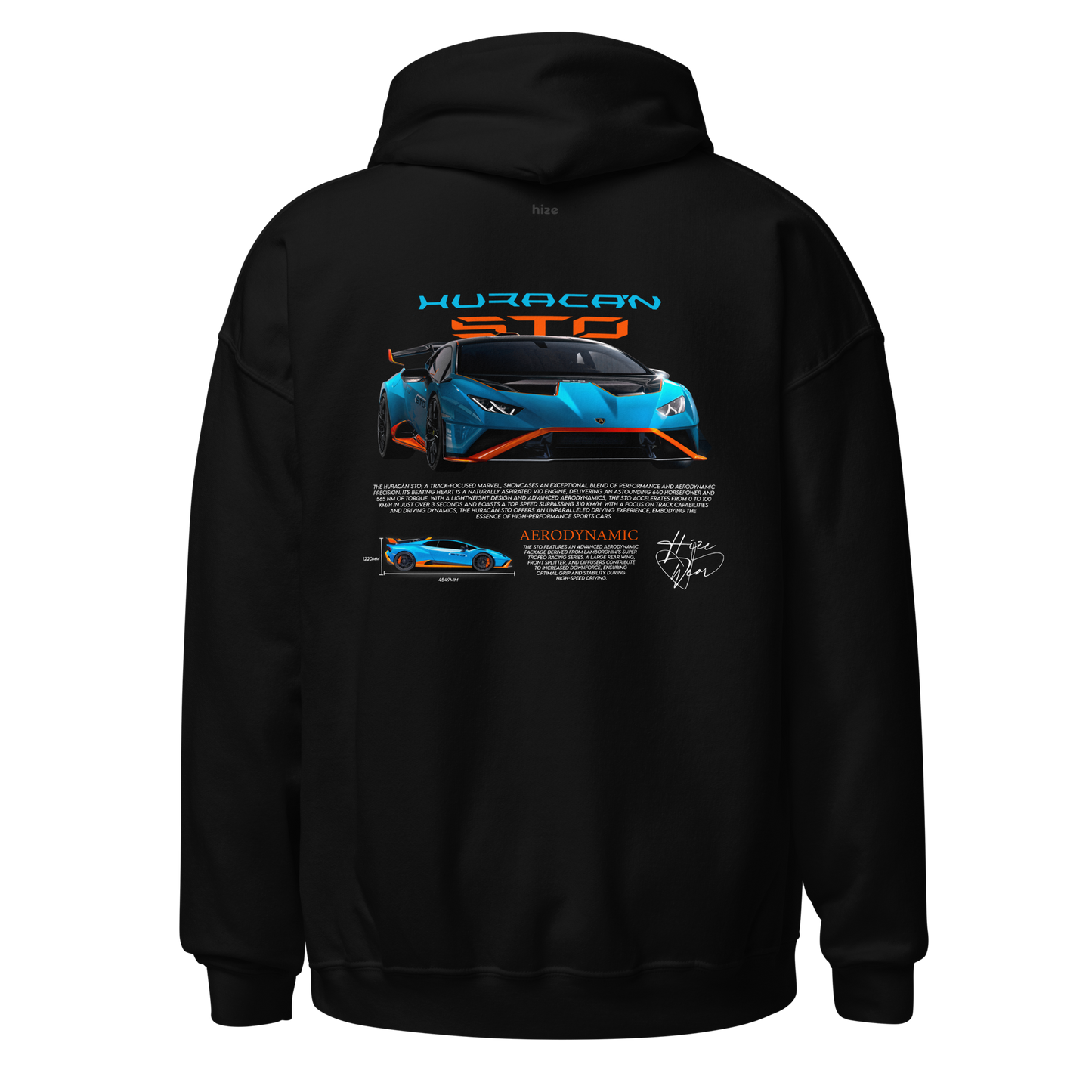 Lamborghini Huracán STO Hoodie - Black Back View