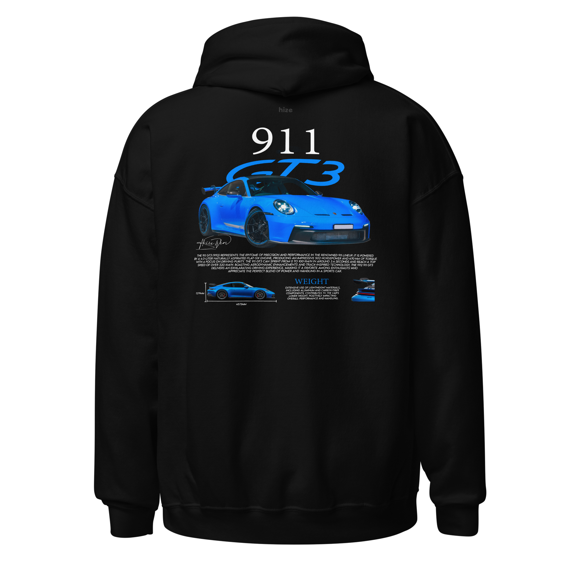 Porsche 911 GT3 992 Hoodie - Black Back View