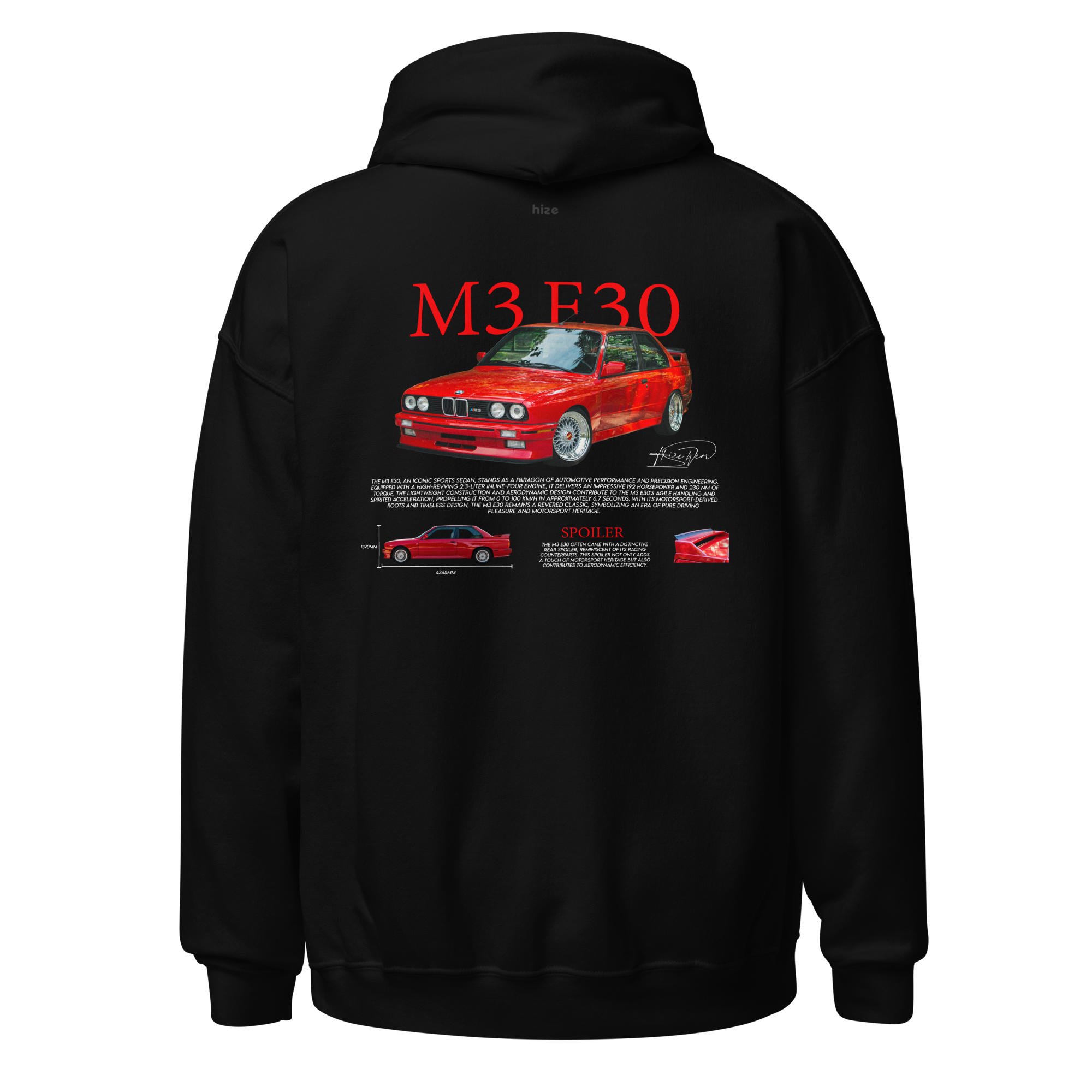 BMW M3 E30 Hoodie - Black Back