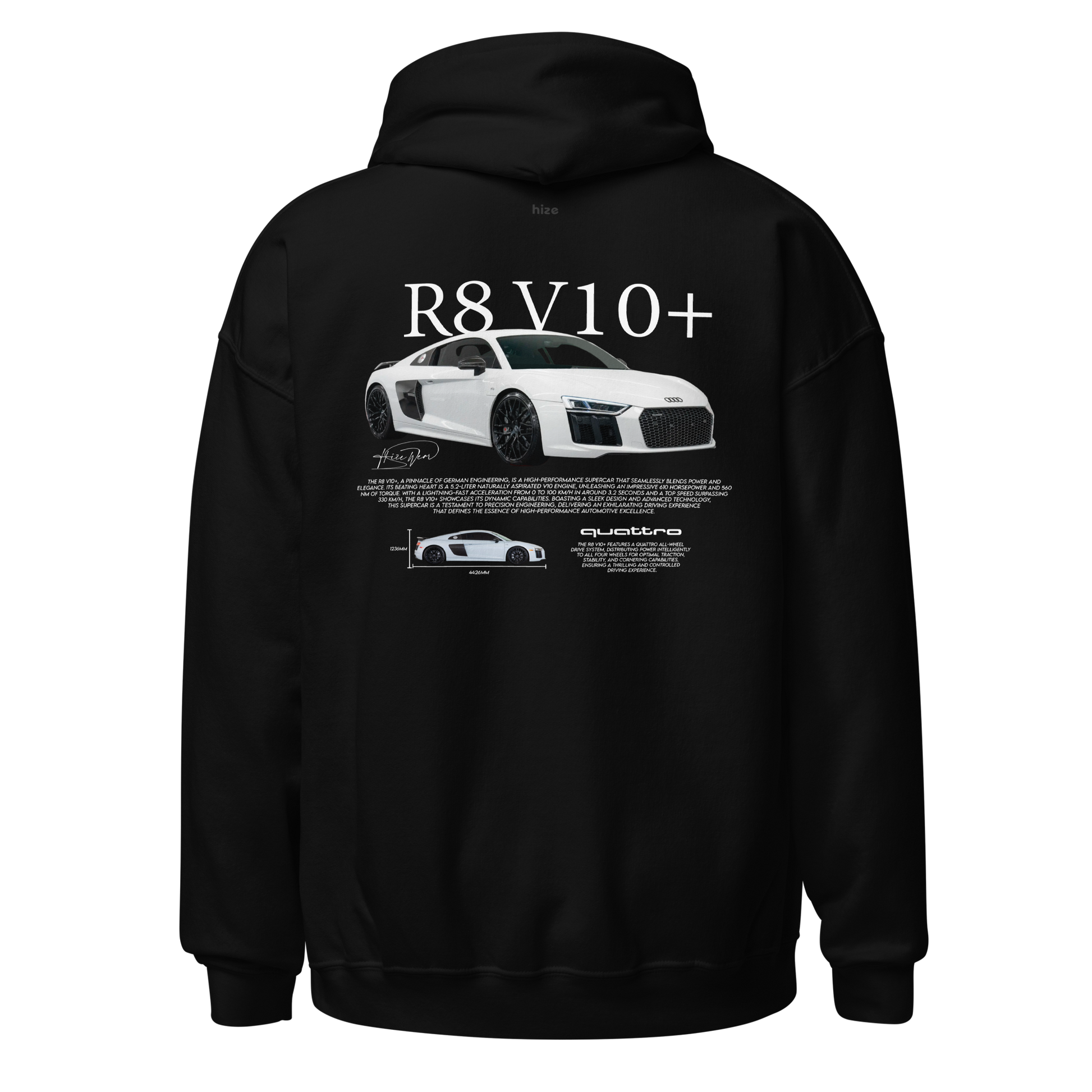 Audi R8 Hoodie Car Clothes Hize Wear
