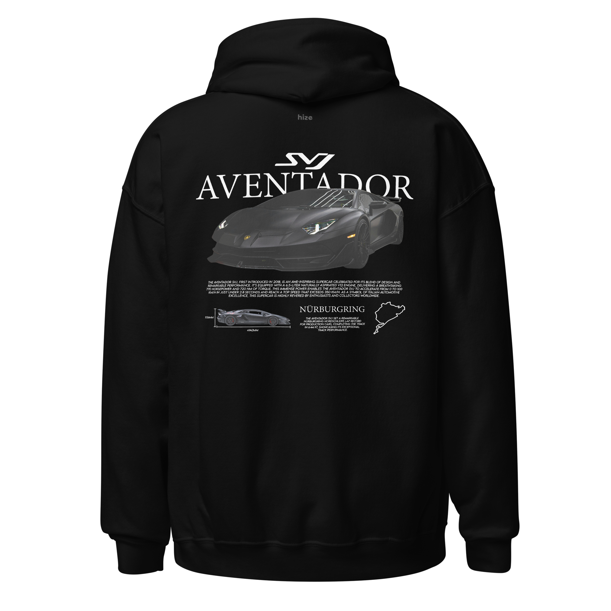 ▷ Lamborghini Aventador SVJ Hoodie | Car Clothes – Hize Wear ▷ Lamborghini Aventador SVJ Hoodie | Car Clothes – Hize Wear