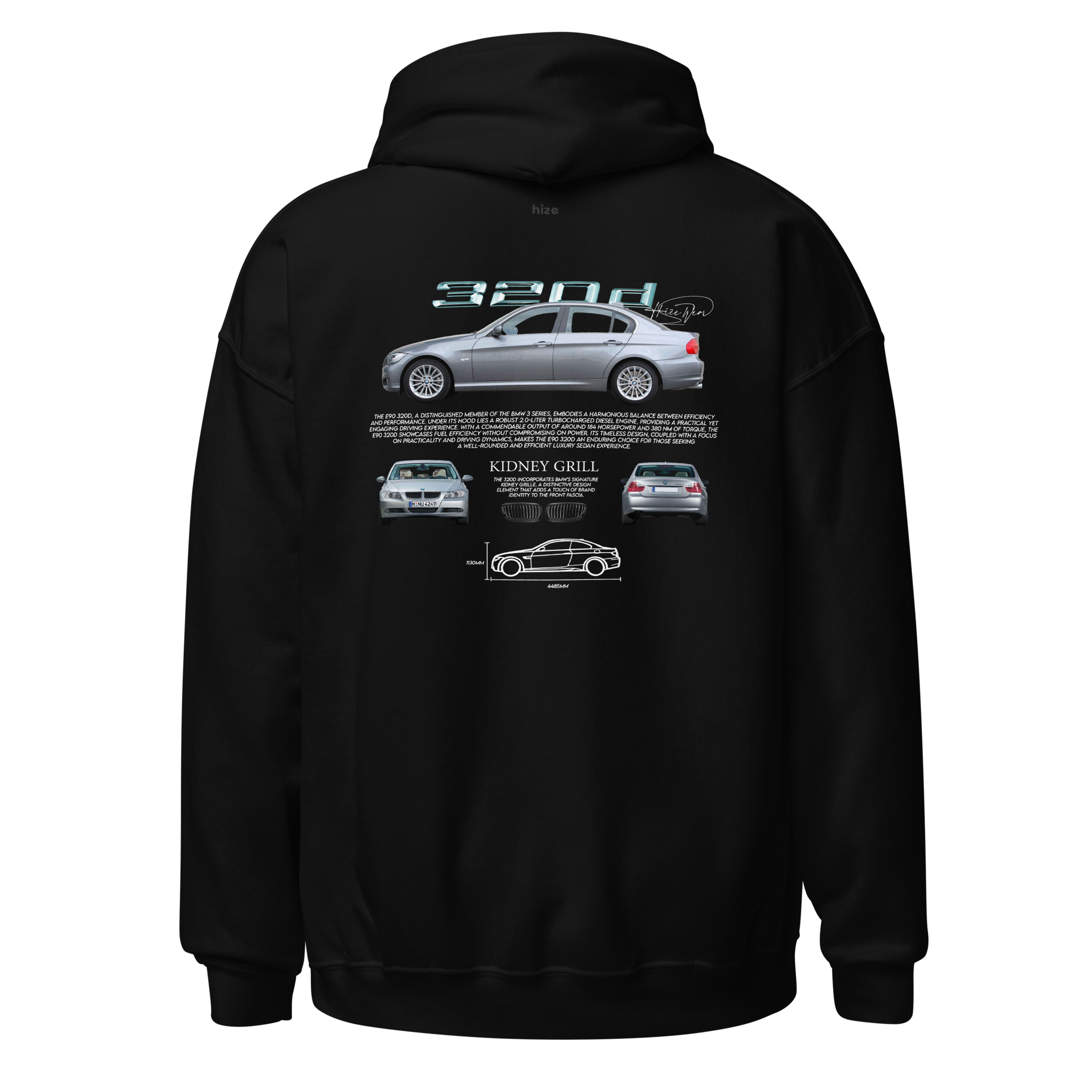 BMW 3 SERIES 320d Hoodie - Black Back
