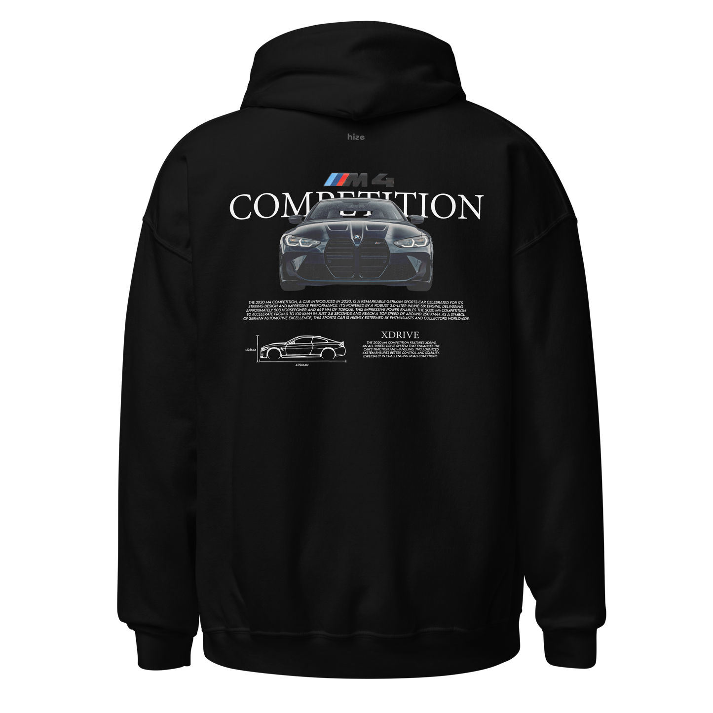 BMW M4 Competition G82 Hoodie - Black Back View