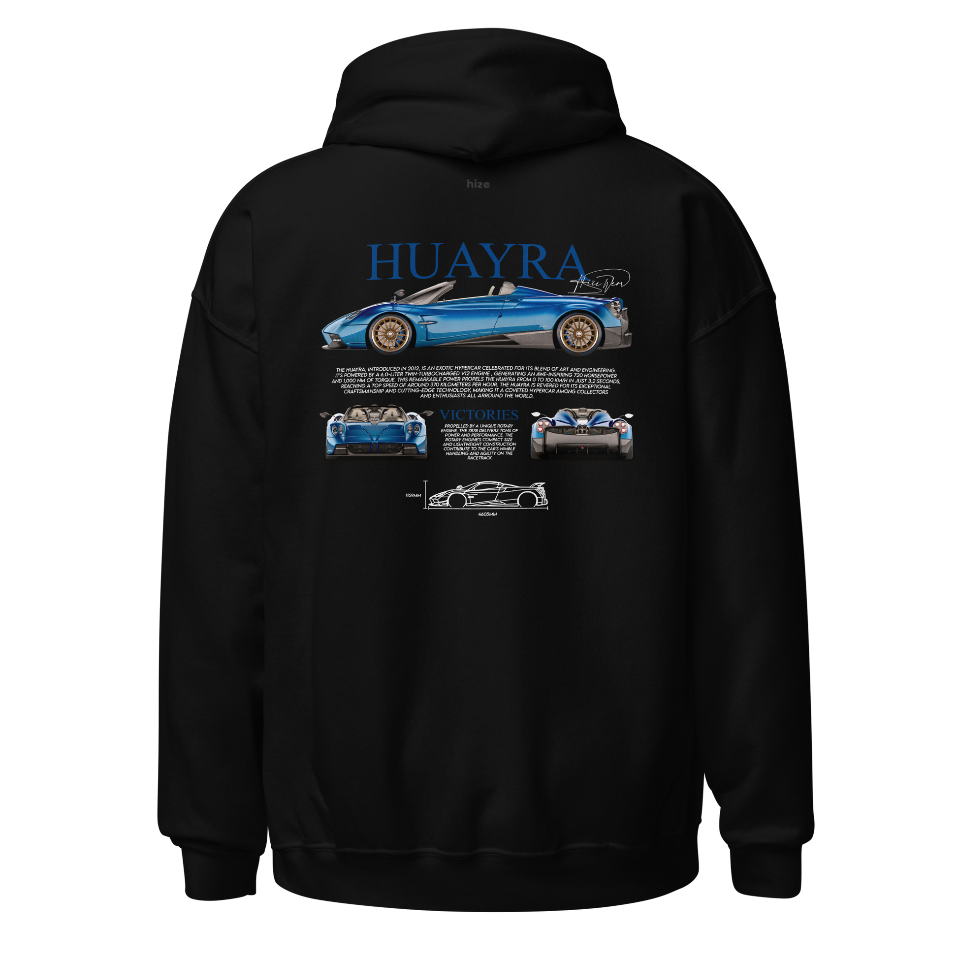 Pagani Huayra Hoodie - Black Back
