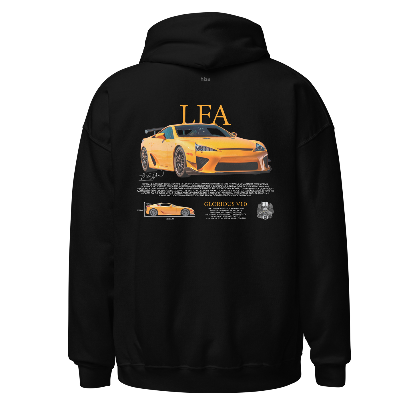 Lexus LFA Hoodie - Black Back