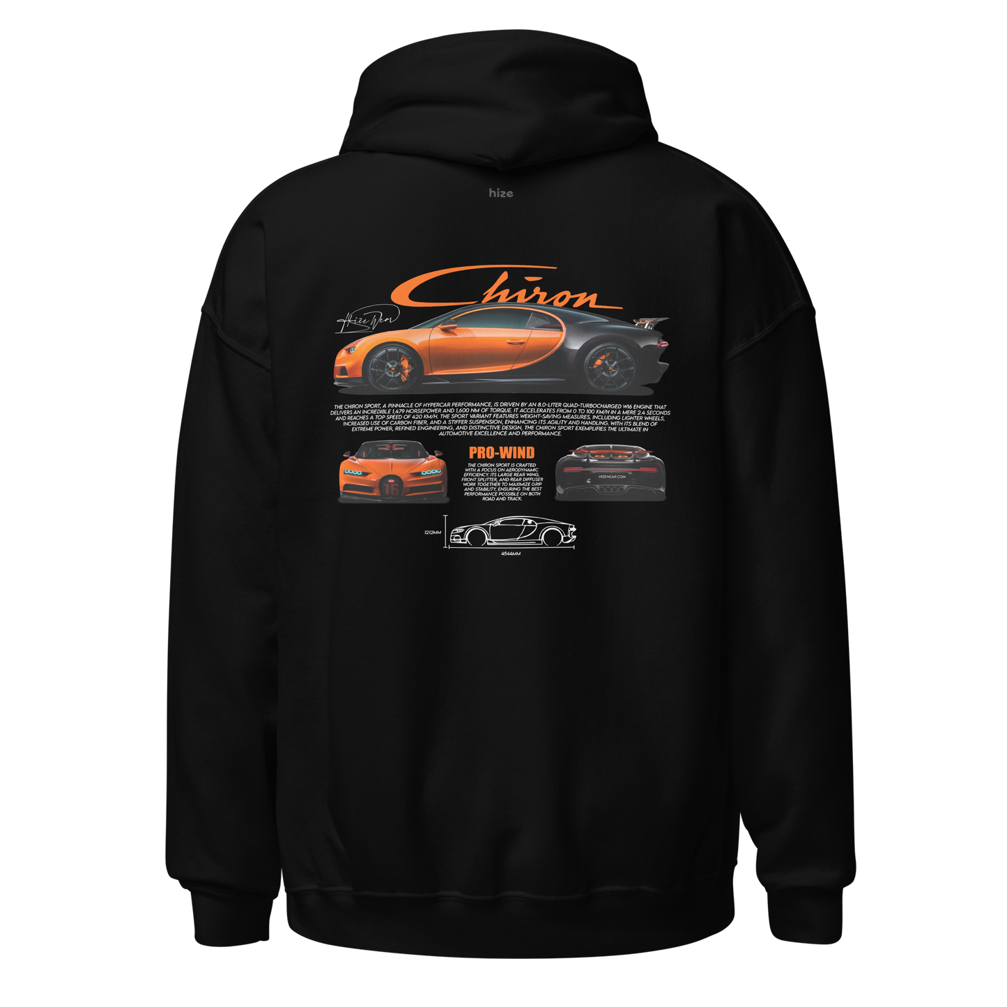 Bugatti Chiron Sport Hoodie - Black Back