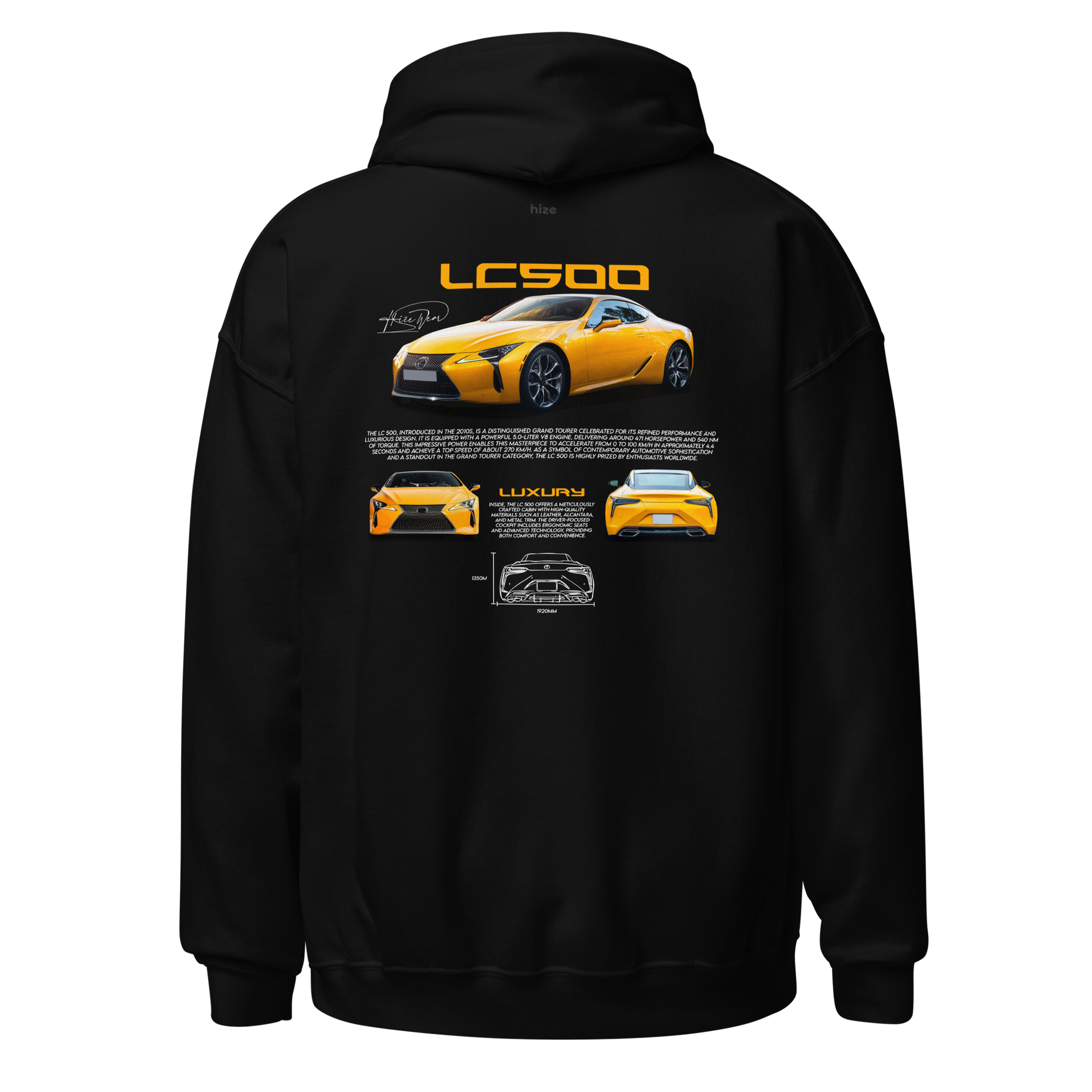 Lexus LC 500 Hoodie - Black Back