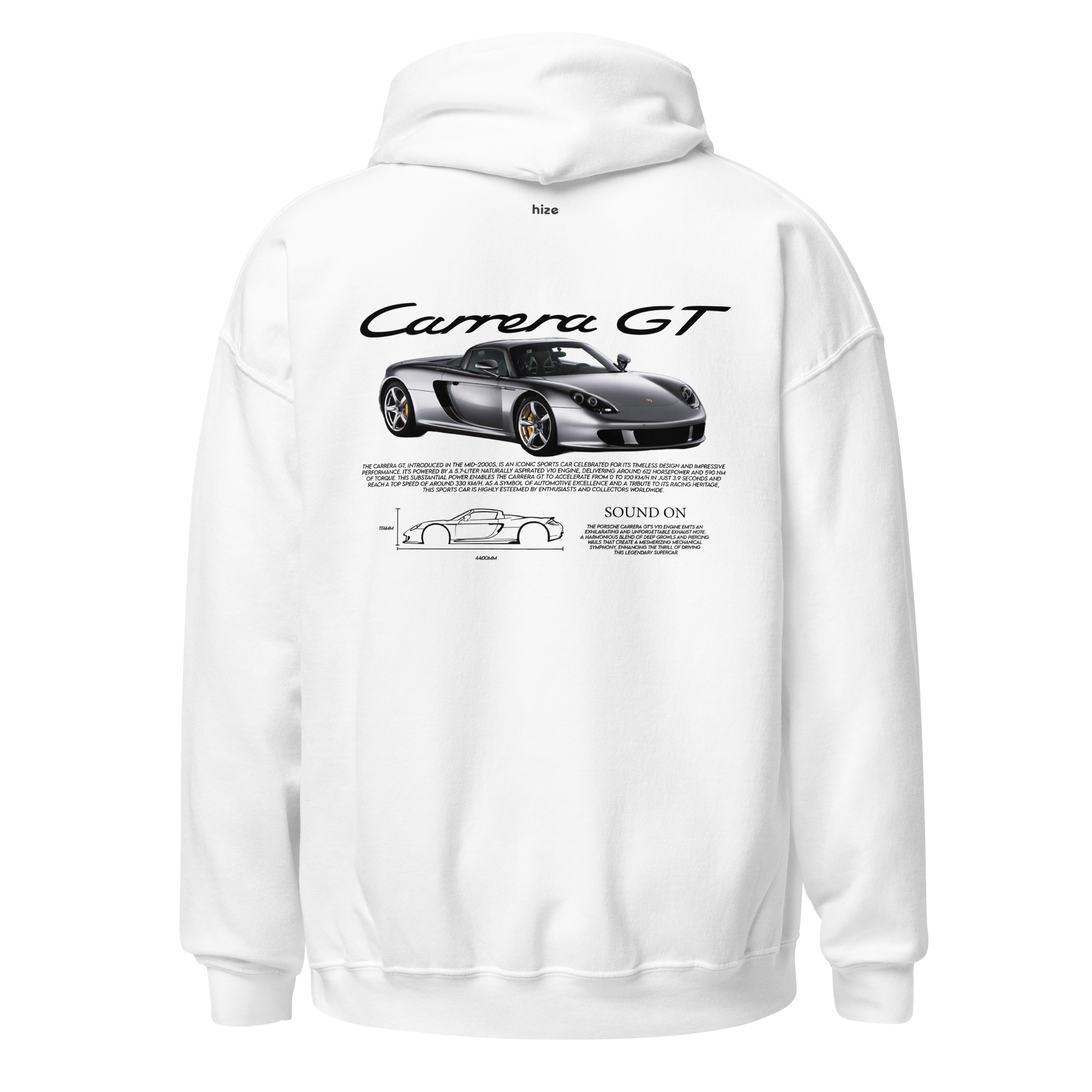 Porsche Carrera GT Hoodie - White Back View