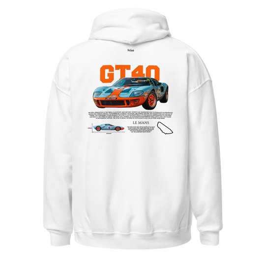 Ford GT40 Hoodie - White Back