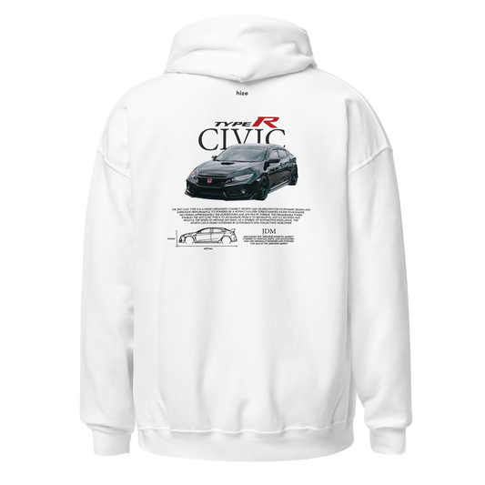Honda Civic Type R Hoodie - White Back