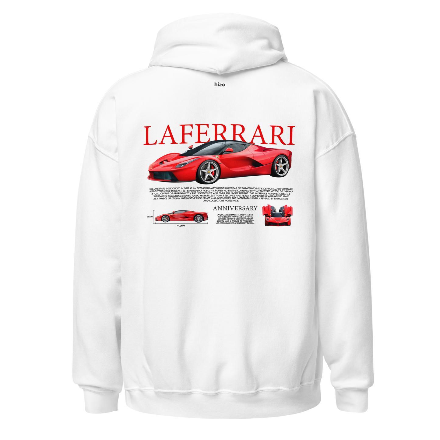 Ferrari LaFerrari Hoodie - White Back View