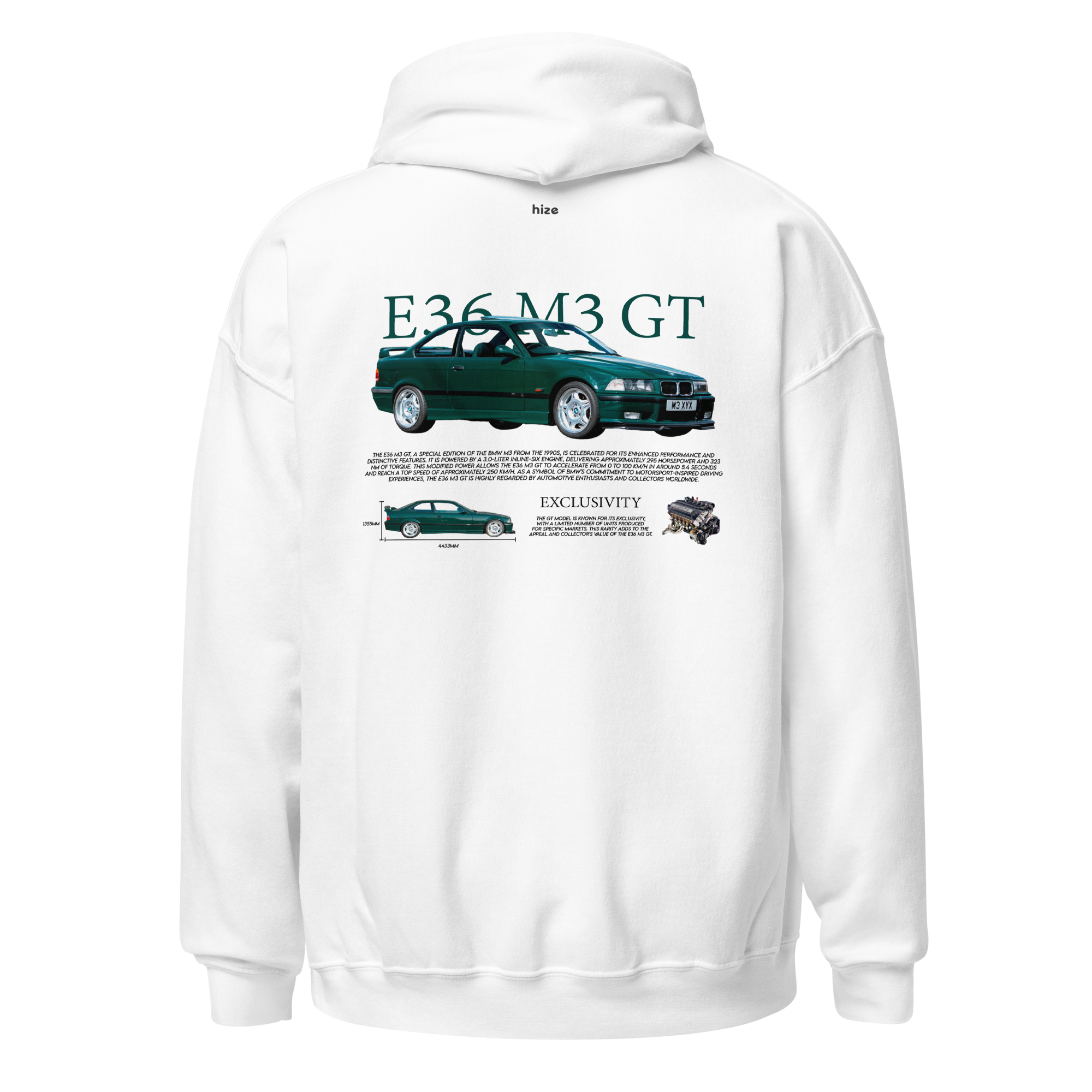 BMW M3 E36 Hoodie - White Back