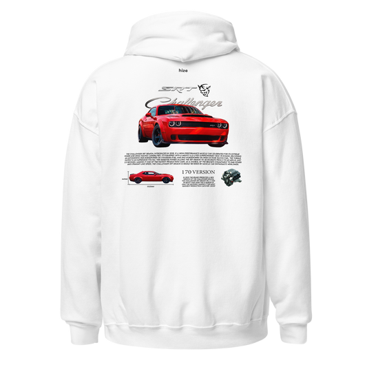 Dodge Challenger SRT Hoodie - White Back