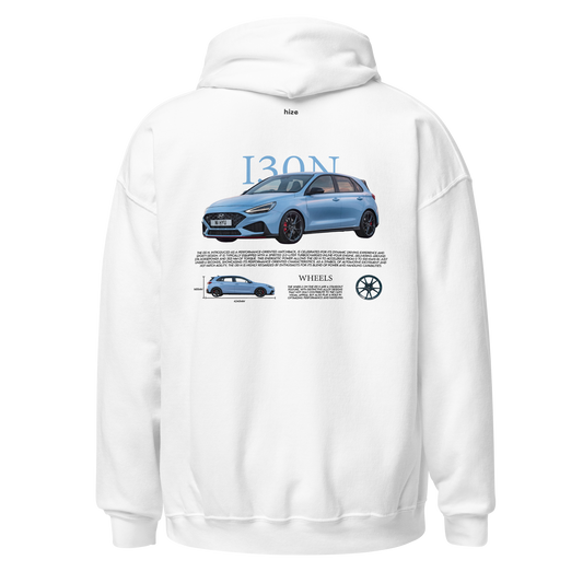 Hyundai i30n Hoodie - White Back