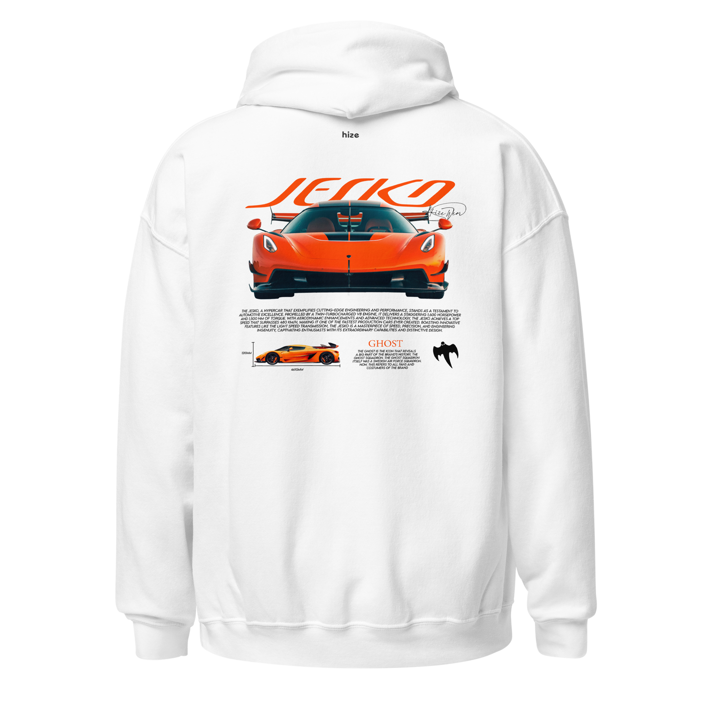 Koenigsegg Jesko Hoodie - White Back