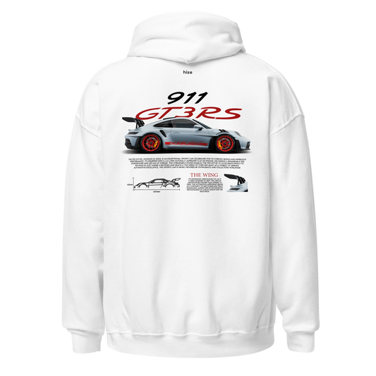 Porsche 911 GT3 RS 992 Hoodie - White Back View