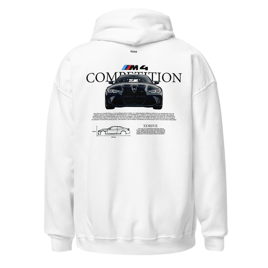 BMW M4 Competition G82 Hoodie - White Back View