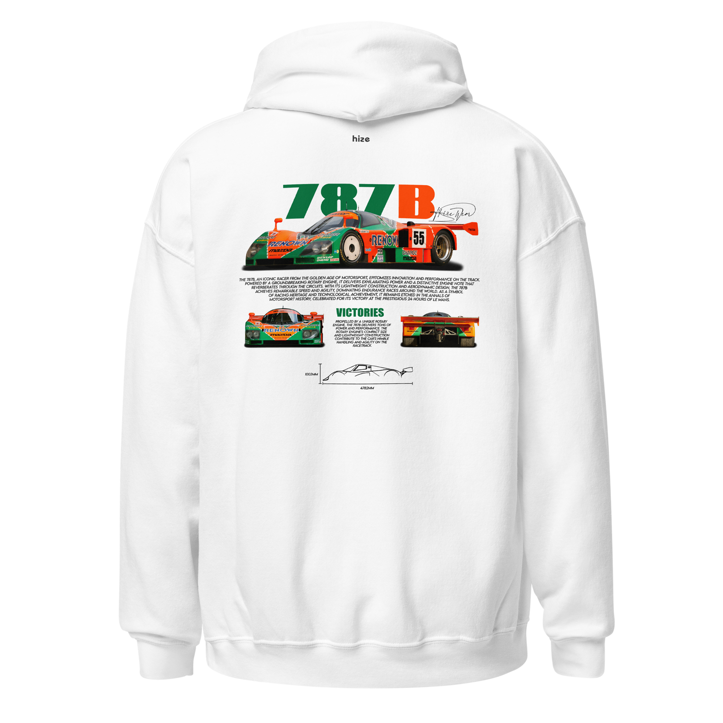 Mazda 787B Le Mans (LM) Hoodie - White Back View